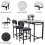 Ensemble de table de cuisine, table de salle à manger et chaises pour 2, ensemble de table de salle à manger 3 pièces avec 2 chaises rembourrées, ensemble de table de salle à manger de bar pour petits espaces, appartement, petit-déjeuner, pub, noir rustique