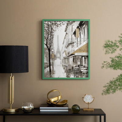«Stroll Through Paris I», reproduction encadrée - bois massif