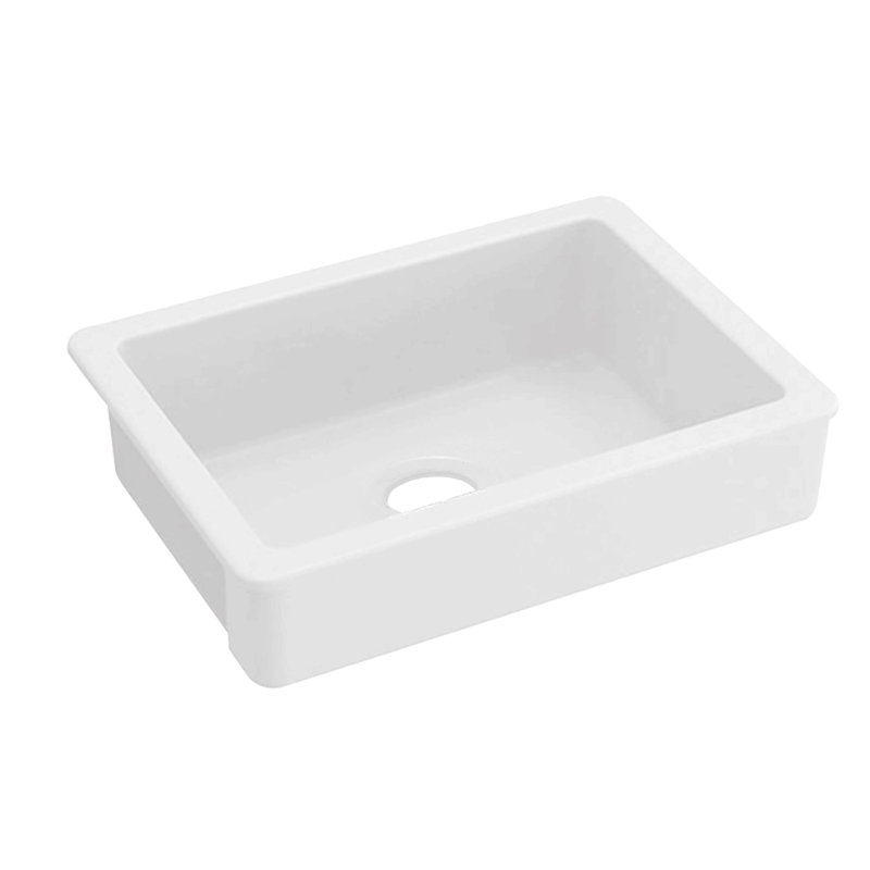 Évier de cuisine en céramique blanche 30 po x L 19 po à tablier frontal