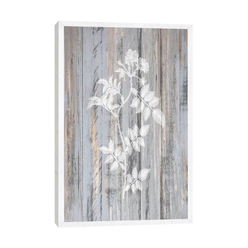 Botanical Wood I 1 Piece Wall Art on Canvas, 66.04cm H x 45.72cm W x 3.81cm D, White Framed