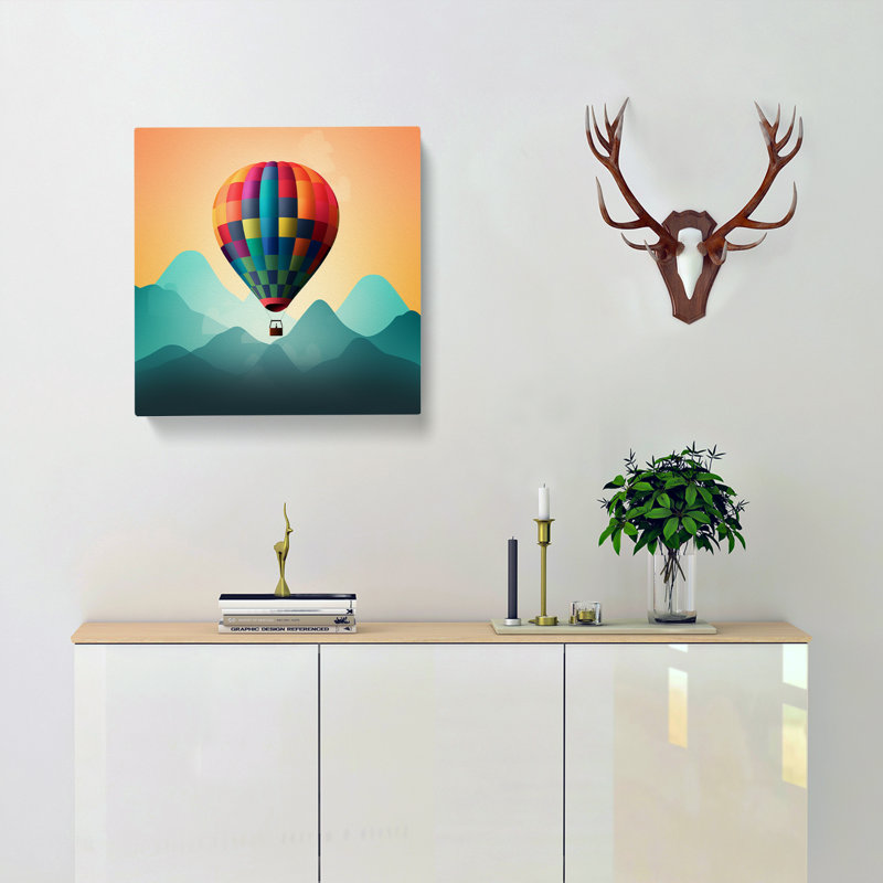 Hot Air Balloon Minimalism - Wrapped Canvas