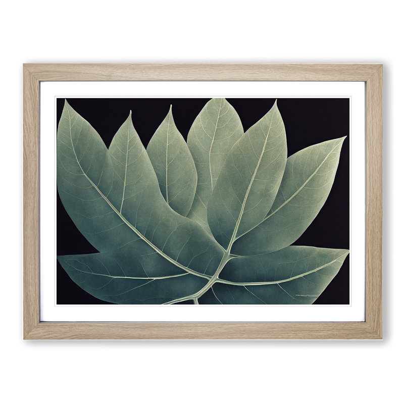 Adventurous Leaf - Single Picture Frame Painting, Oak Framed, 34cm H x 46cm W x 2cm D