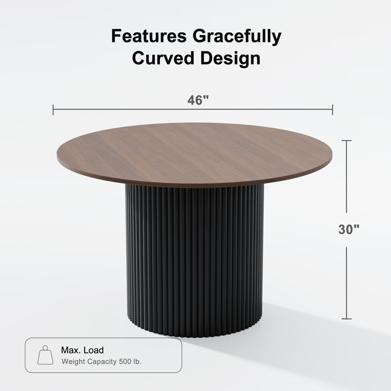 Table de salle à manger Soild, 30"H x 46"L x 46"W, Brown Wood