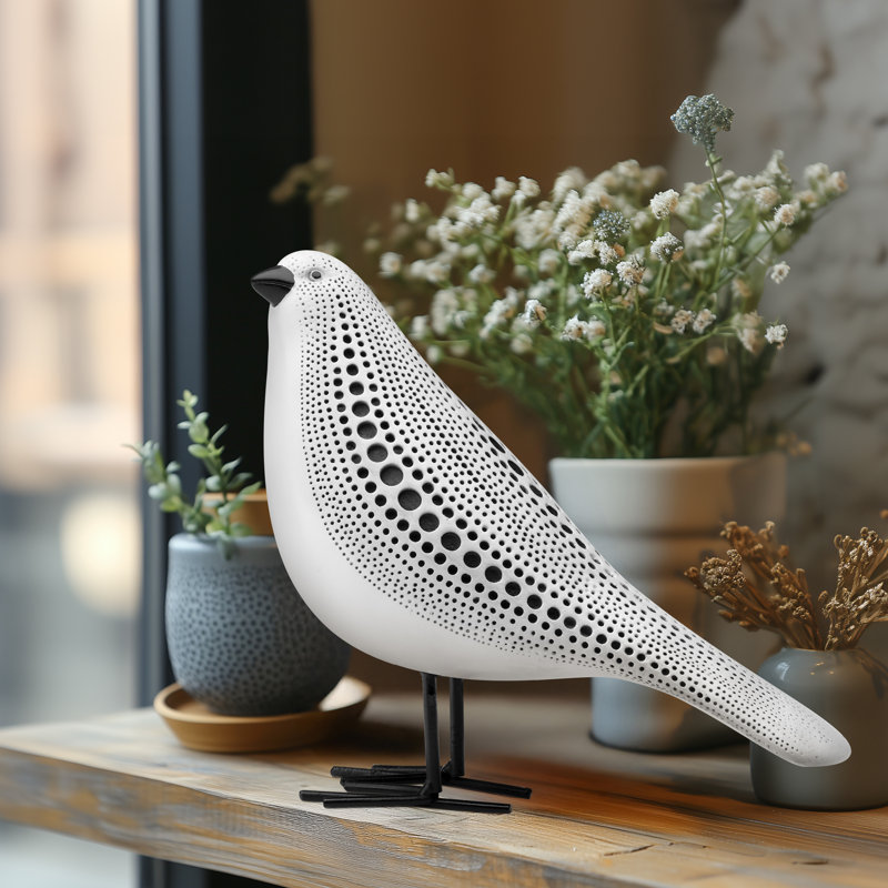  Blumofe Tabletop Standing White Bird Figurine, White