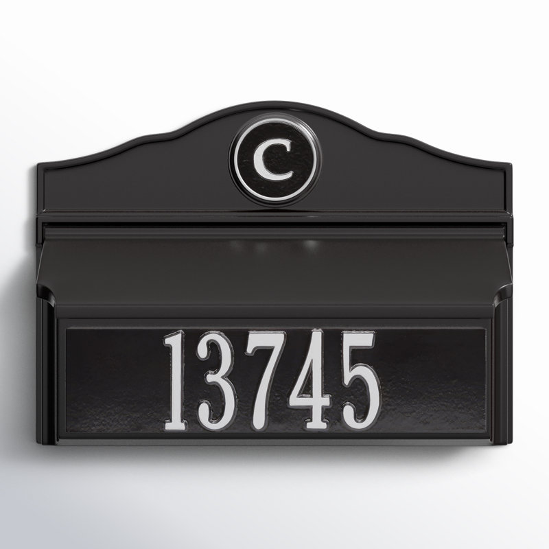 Wall Mounted Mailbox, White/Gold, Yes