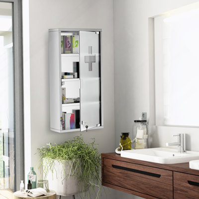 Armoire à pharmacie murale hautement sécurisée avec serrure et tablettes abondantes pour un rangement bien organisé et sécuritaire des articles médicaux essentiels