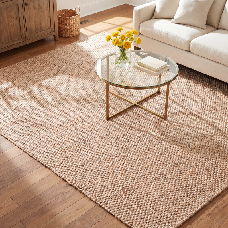 Jaramillo Annelynn Farmhouse Handmade Jute Natural Rug, Round 6'