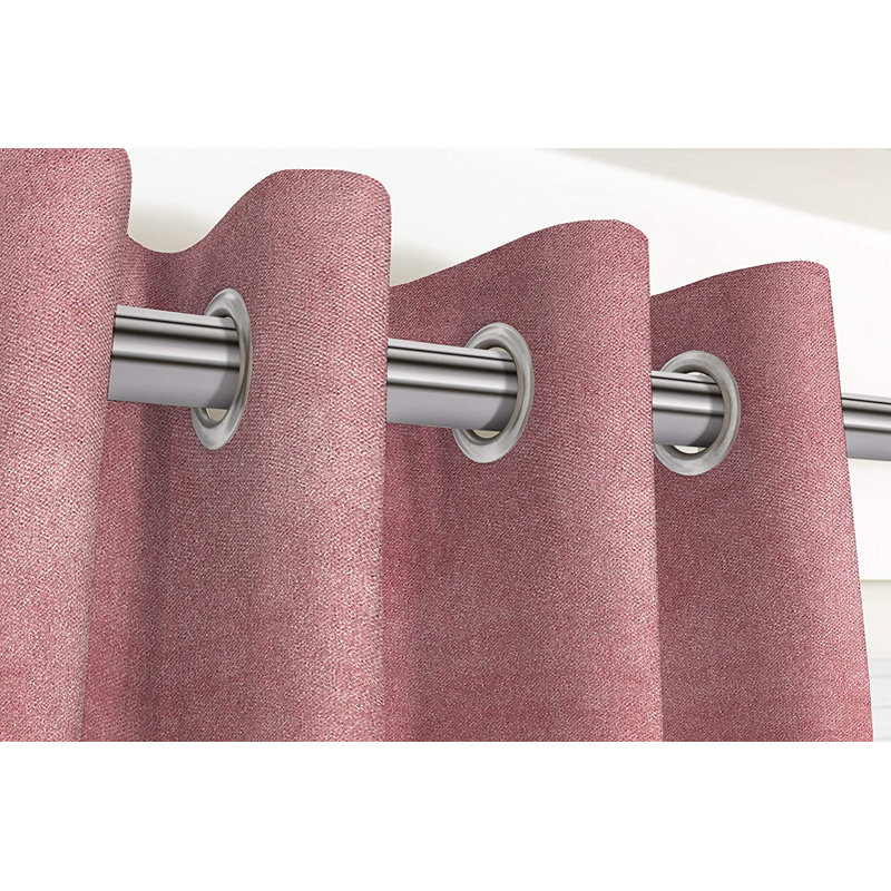 Delavega Blackout Curtains / Drapes Pair, Width 228 x Drop 137cm, Rose Pink