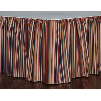 Queensland Red Stripe Shirred Bed Skirt