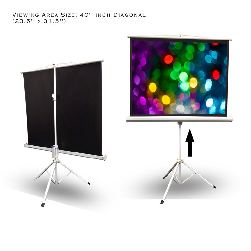 White 23.5" x 31.5" Manual Tripod Projector Screen