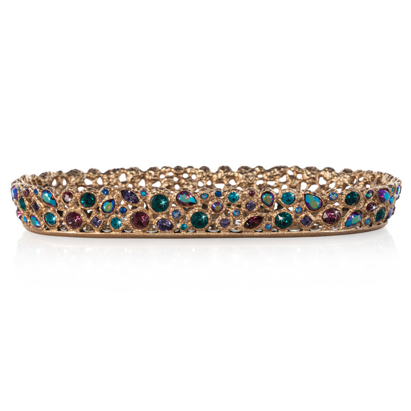 Bejeweled Collection Decorative Tray, Peacock