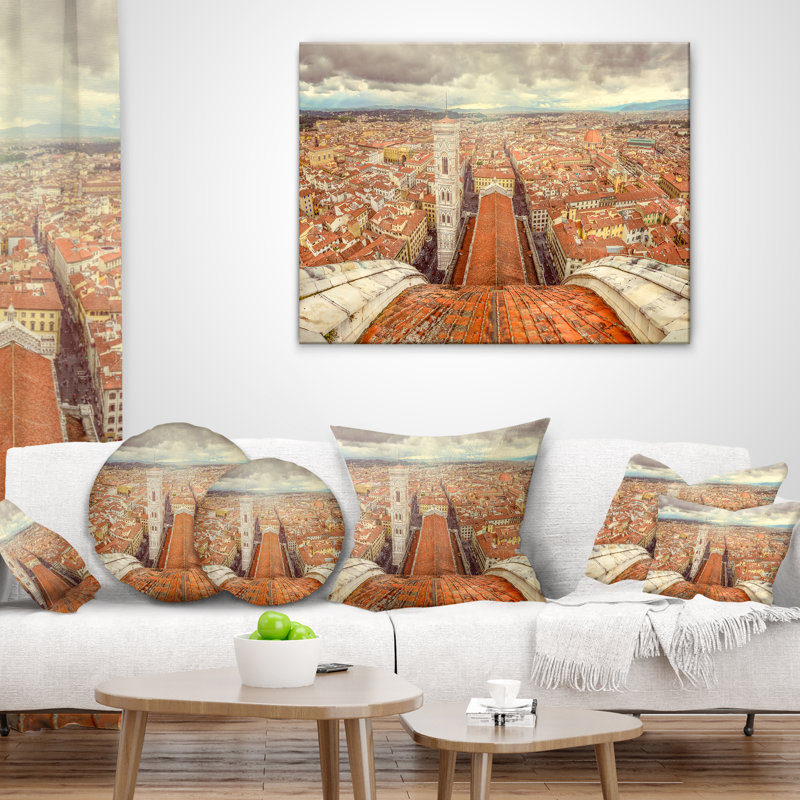 Coussin cityscape duomo de florence from cathedral, Rectangle 12 po x 20 po