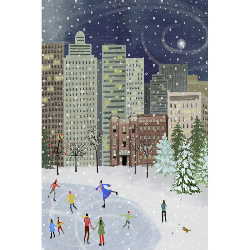 Noël dans la ville II, H 48 po x l 32 po