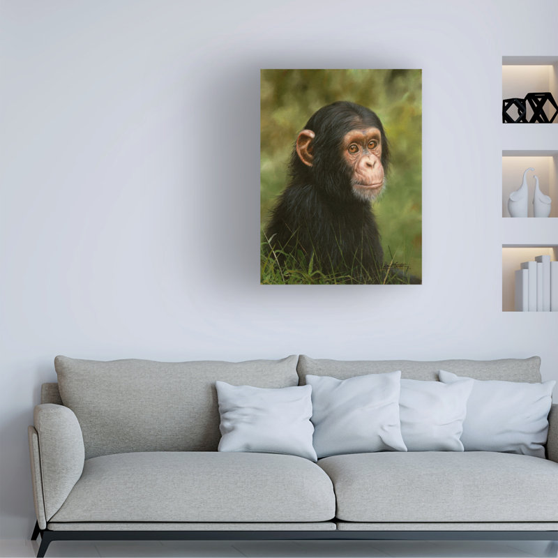 David Stribbling Chimp Canvas Art, 18" H x 24" W
