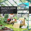 Ensemble de serre de jardin en polycarbonate en aluminium 16 po x 8 po avec évent de toit réglable, gouttière et porte coulissante pour l'hiver, transparent