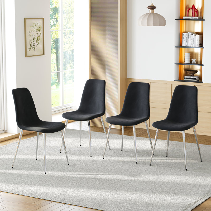 Boffa 18.9'' H Dining Chair, Black, Silver