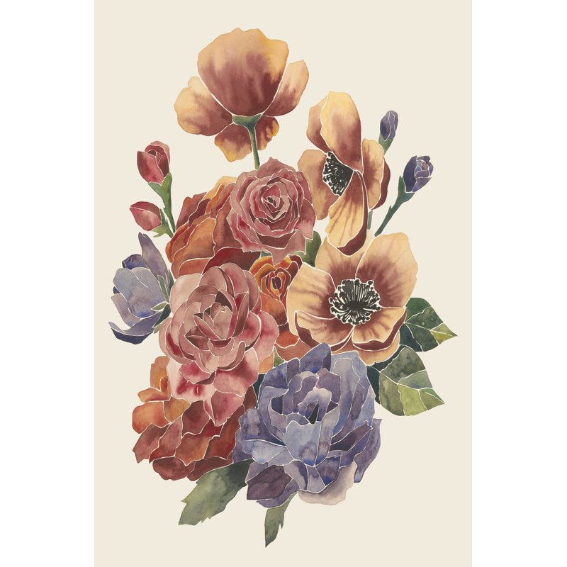 Stained Glass Posy II by Grace Popp - Wrapped Canvas Print, 46cm H x 30cm W x 3.8cm D