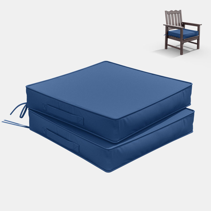 Wynee Outdoor 4” Seat Cushions And 22”X22” Outdoor Cushions Dining Seat Cushions , Blue