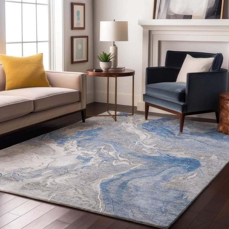 Premium Machine Washable Strinko AMF1682 Abstract Rug, Rectangle 3' x 5'