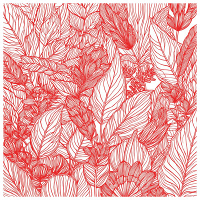 Floral Line Art Illustration Bath Mat