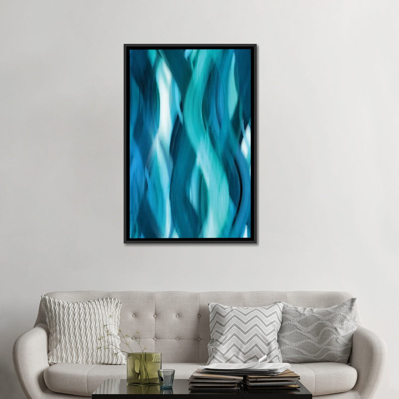« flow », impression sur toile, Toile encadrée noire, Pas de tapis, H 48 po x l 32 po x P 1,5 po
