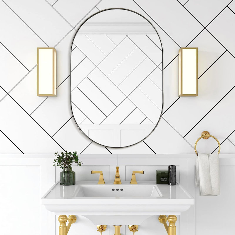 Miroir d'entrée argenté 20X33 pouces