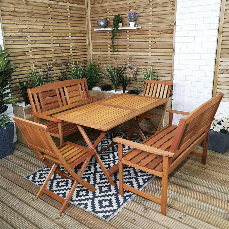 Cofield Rectangular 5 - Piece 6 - Person Outdoor Table Set