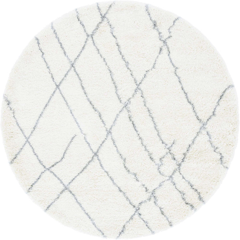 Striped Indoor Rug, Round 8'