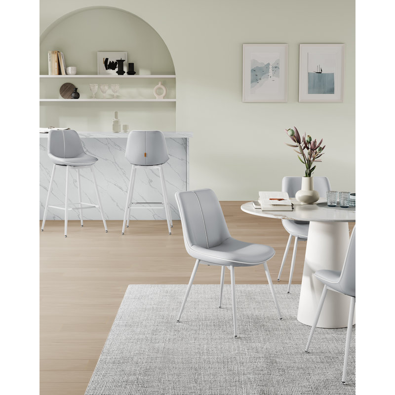 Borna Bar Stools Set of 2, Counter Height Bar Stools, Gray, Bar Stool (28.7" Seat Height)