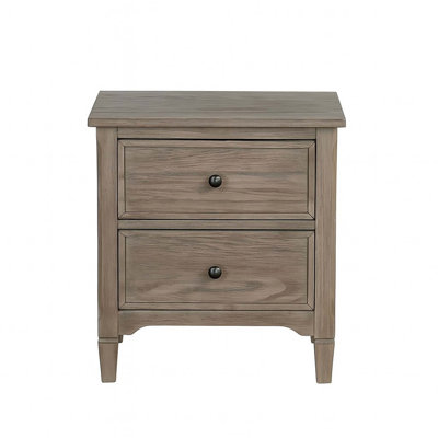 2-Drawer Nightstand With Round Pull Knobs