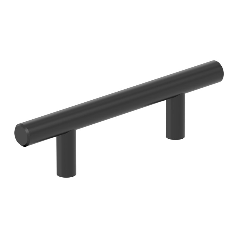 Poignée barre 3 po (76 mm) noir mat centre-à-centre - paquet de 25, 3", Noir mat