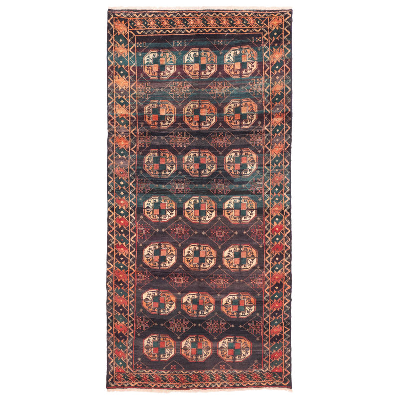Tapis bleu marine Baluch 4 pi 3 po x 8 pi 10 po