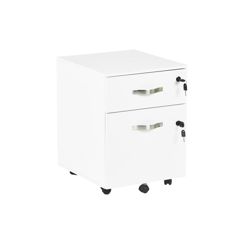 44cm Wide 2 -Drawer Mobile File Cabinet, White