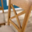 Pair of Assembled High Cross Backed Dining Chairs Checked Seat Solid Oak Legs-12211638