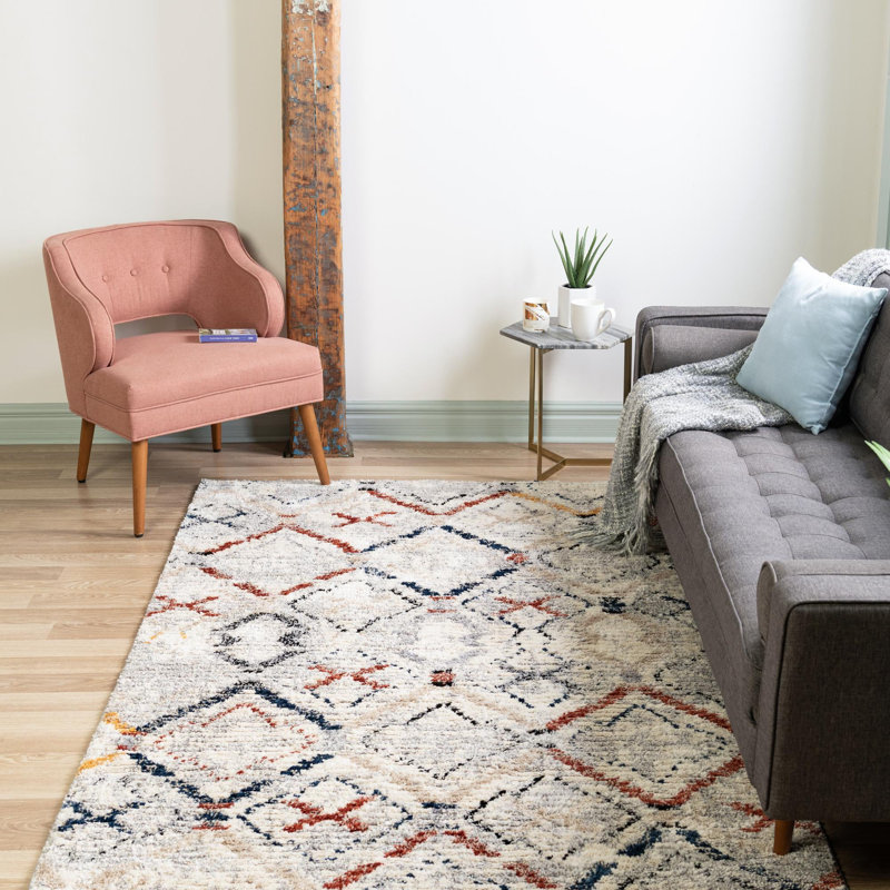 Tapis beige à motif géométrique Tucson, Rectangle de 10 pi x 14 pi