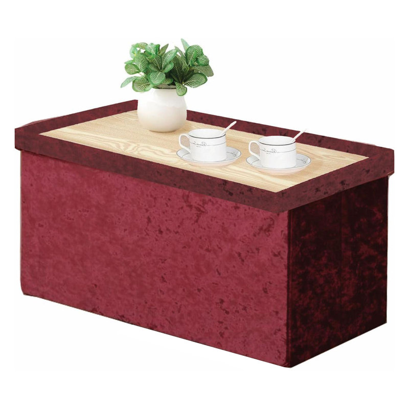 Ottoman Storage Box Coffee Table, Toy Box with Lid, Foldable Stool Seat Footstool with Storage, For Living Room, Bedroom, 2 Seater (76 X 38 X 38 Cm)