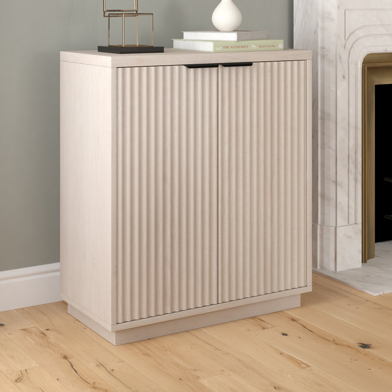 Alasha 28" Wide Rectangular Fluted Accent Cabinet, Ivory