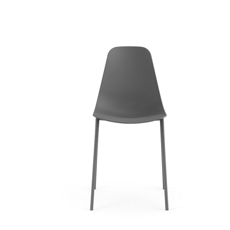 Hearne Stacking Patio Dining Side Chair, Black