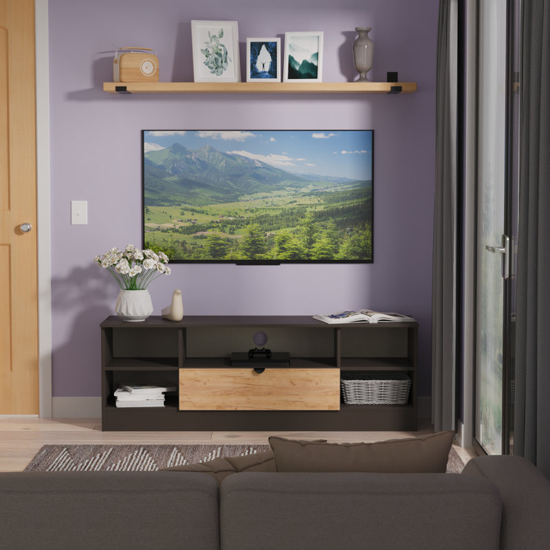 Sunehri Corner TV Unit, 50cm H x 144cm L x 39cm W, Oak/Brown