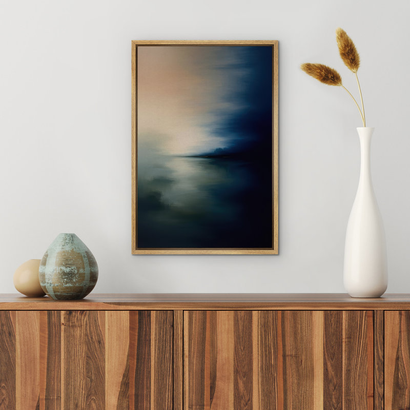 Reproduction d'art abstrait sur toile encadrée pour décoration intérieure moderne, Naturel, H 36 po x l 24 po