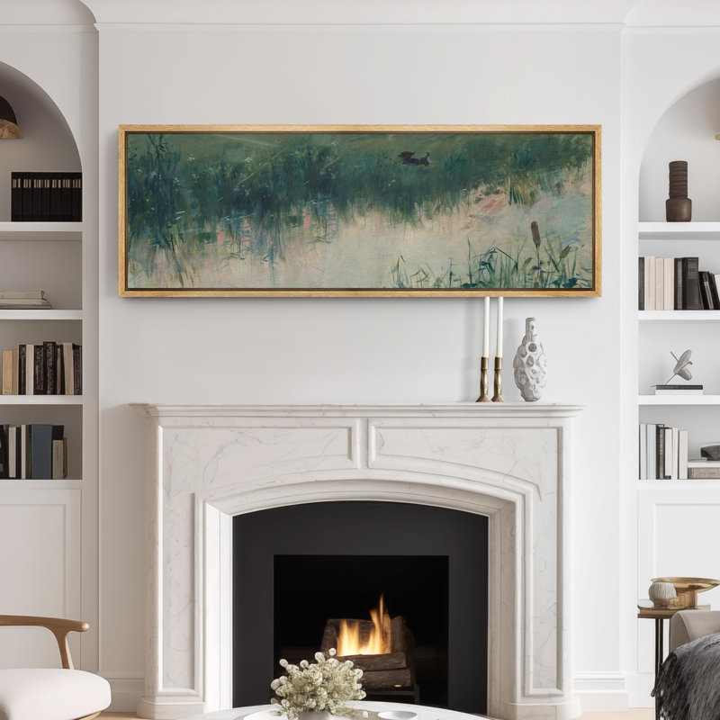 Tranquil Marshlands Serene Nature, reproduction d'art sur toile, H 20 po x l 60 po, Naturel