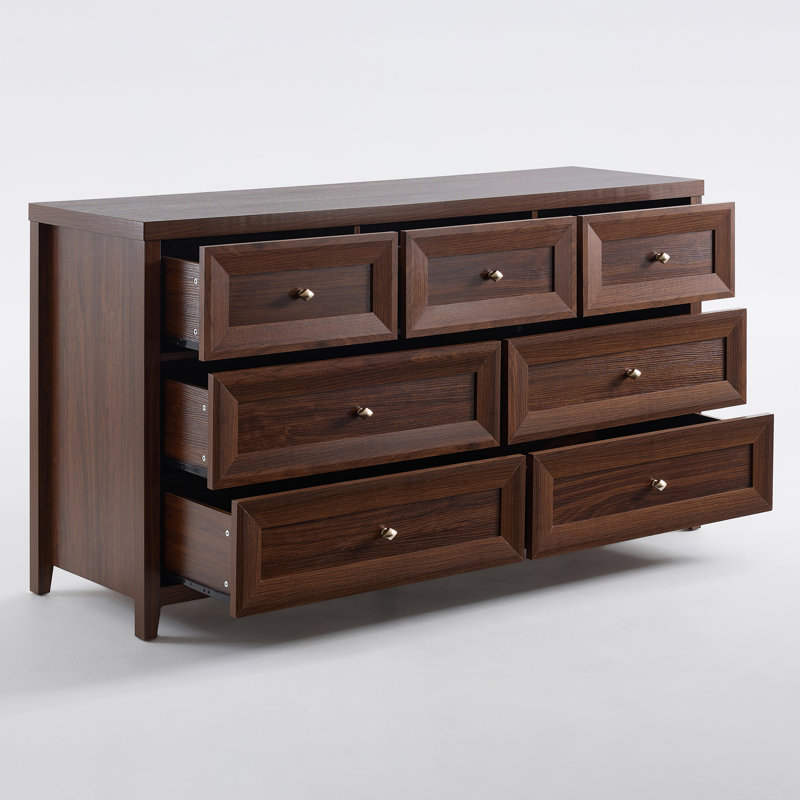 Commode 7 tiroirs Cleckheat, Brun acajou