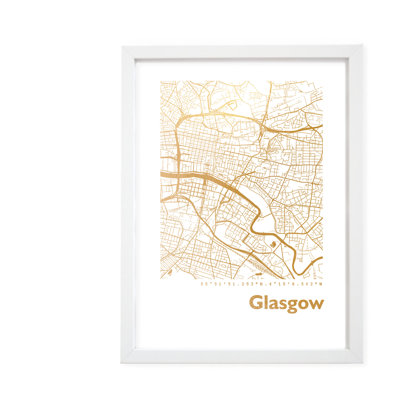Glasgow Map - Single Picture Frame Print