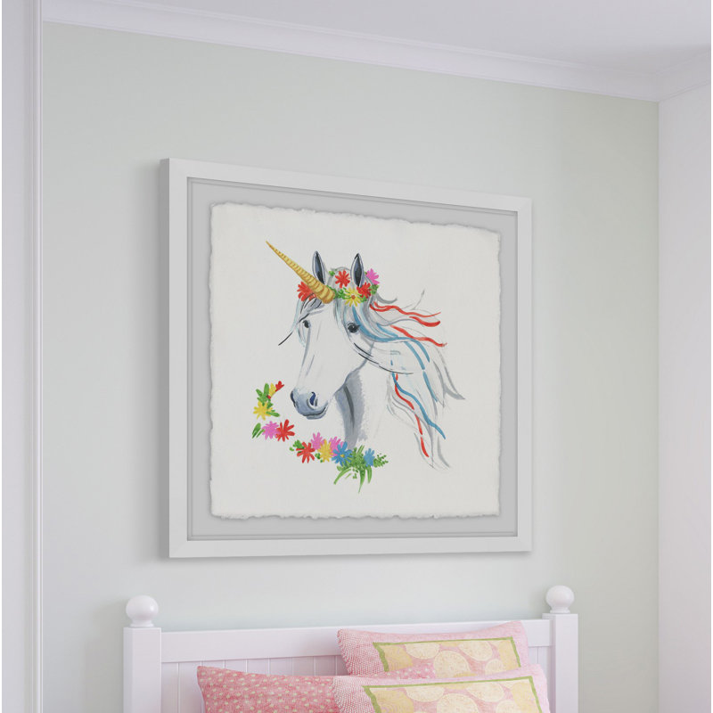Jaelyn «Rainbow Unicorn II», reproduction encadrée, H 18 po x l 18 po