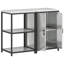  Kitchen Storage Set With Shelf 2 Pcs Sliver 120 X 50 X 92 Cm