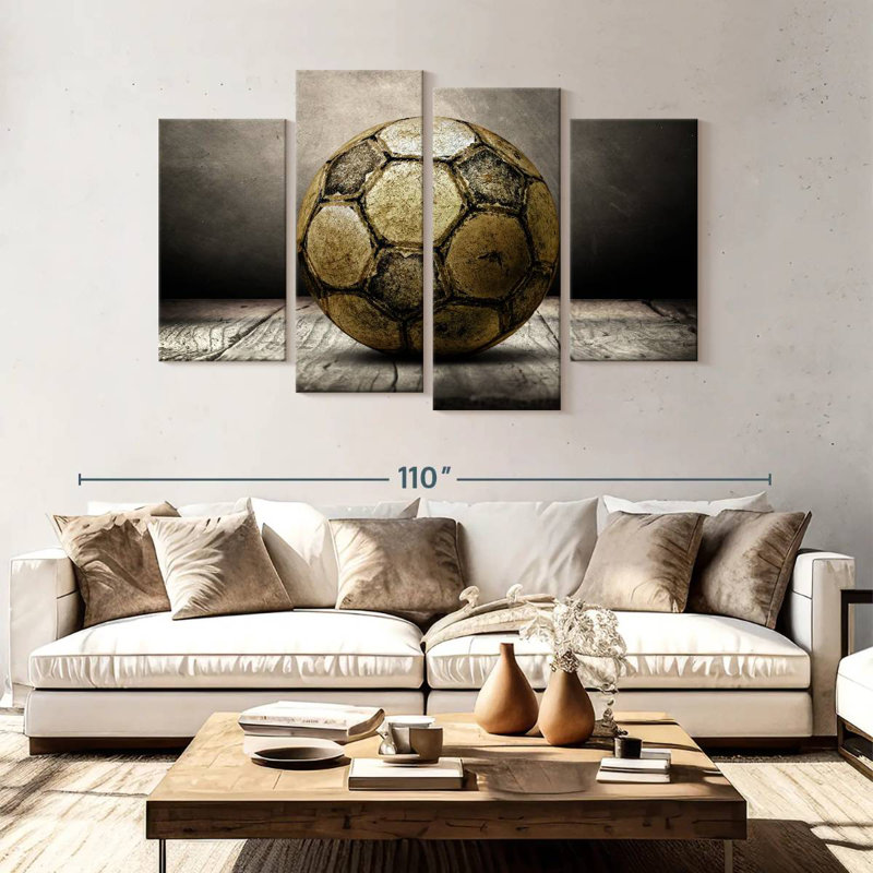 Ballon de soccer rétro, H 54 po x l 84 po