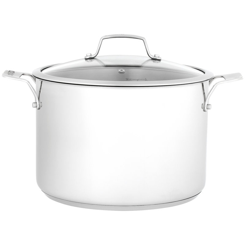Stellar 18/10 Stainless Steel 24cm Stockpot with Glass Lid, 6L