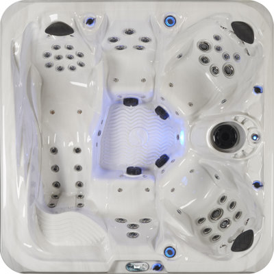 Grand Banks® 5-Person 81-Jet Lounger Hot Tub Spa with 3 Pumps, LED Lighting, Ozonator and Steps