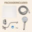 Pommes de douche 12 pouces avec douchette à 9 réglages et bras courbé réglable Nickel brossé-122060505