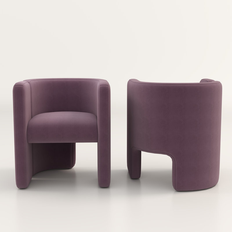Jaimyn Upholstered Barrel Chair, Purple